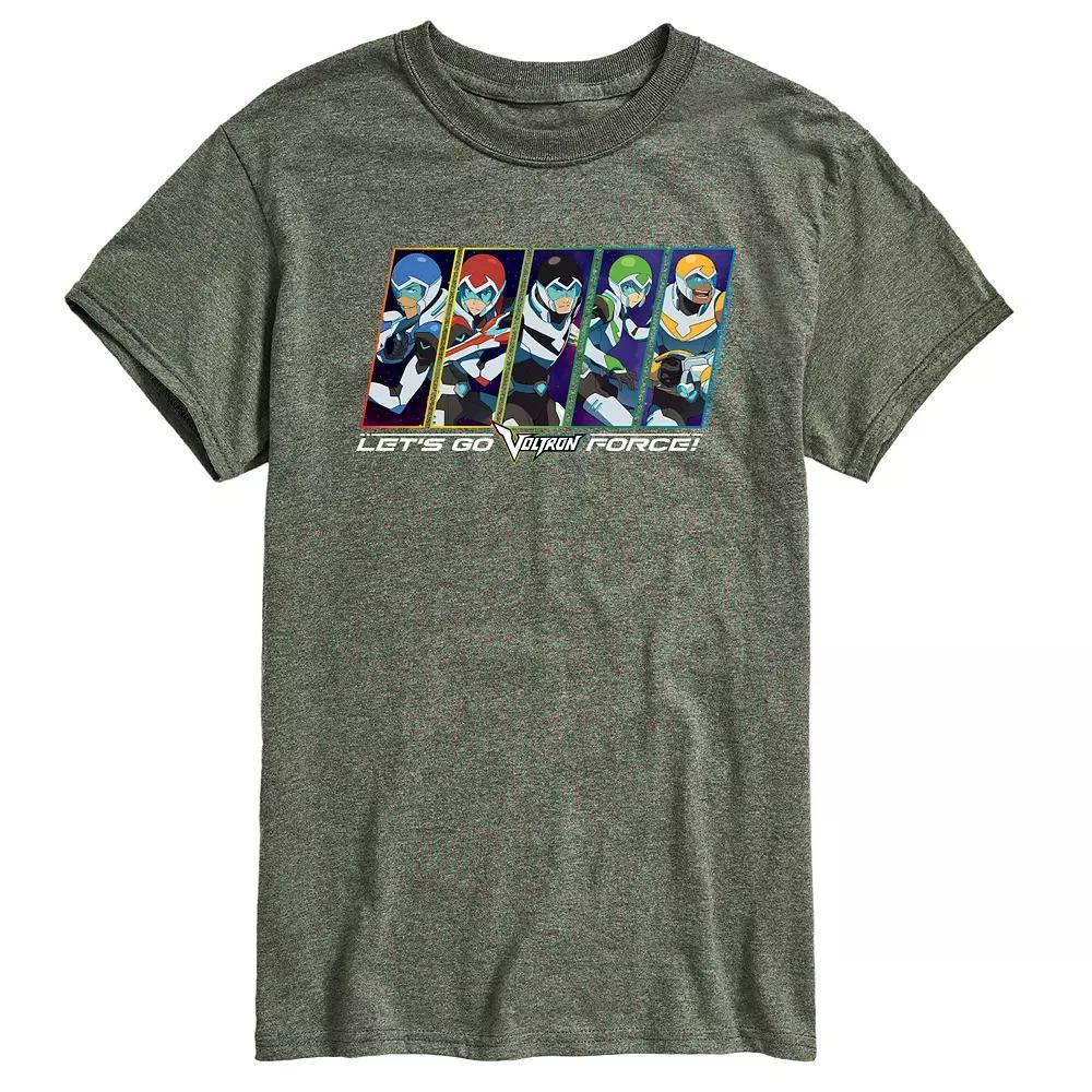 Men's Voltron Lets Go Voltron Force Graphic Tee, Size: Large, Grey Military Green Product Image