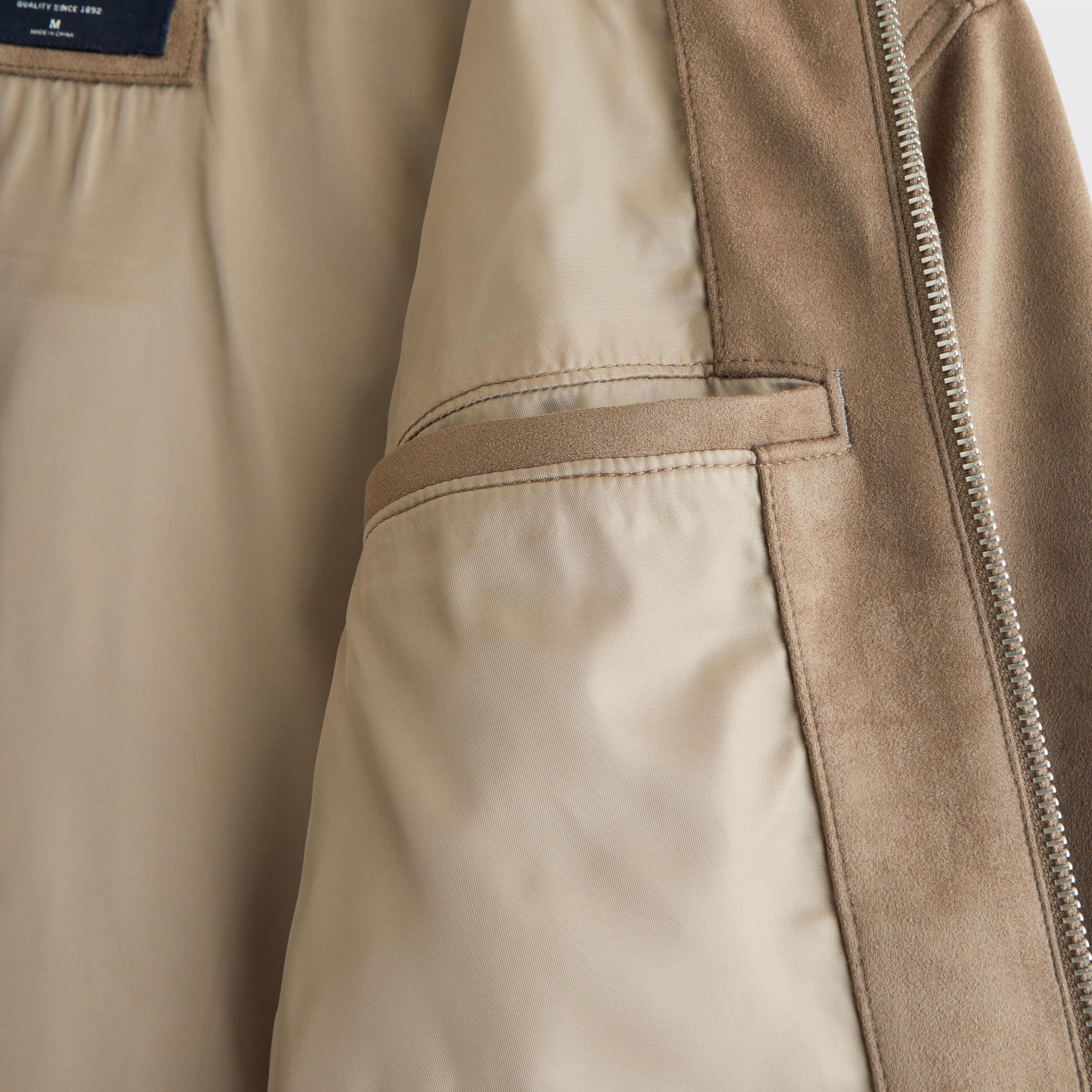 Lightweight Cropped Vegan Suede Easy Zip Jacket Product Image