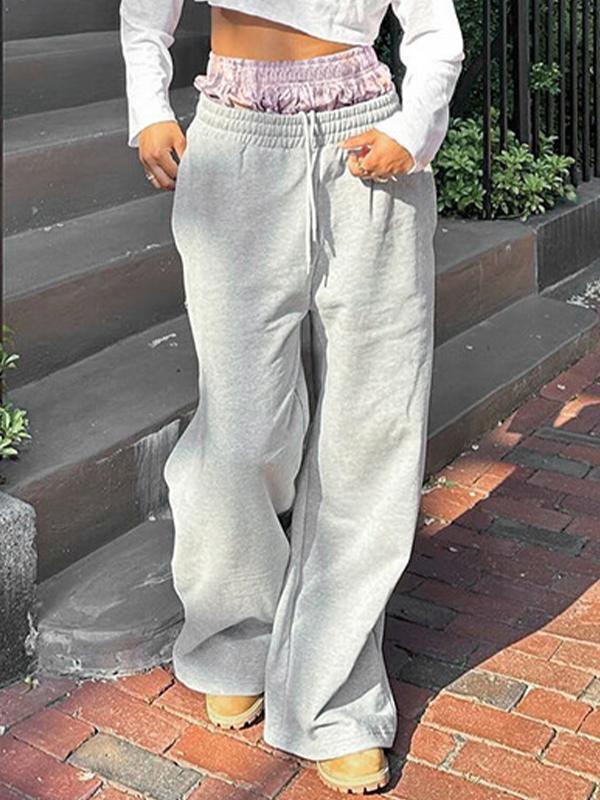 Waistband Stitching Sweatpants Product Image