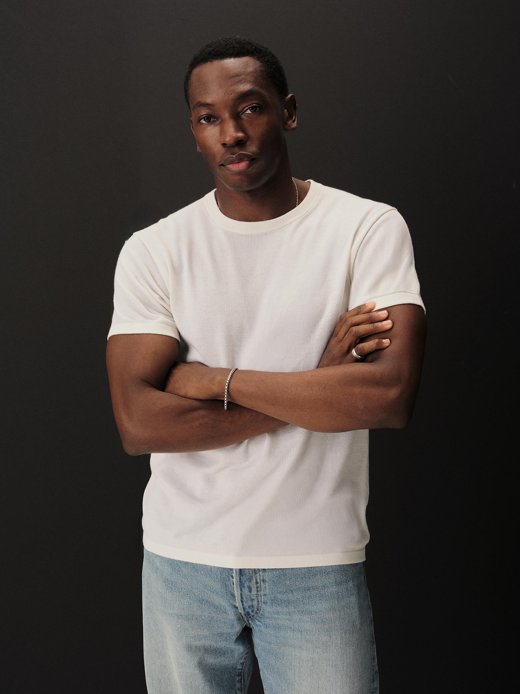 White Como Cashmere Crew Product Image