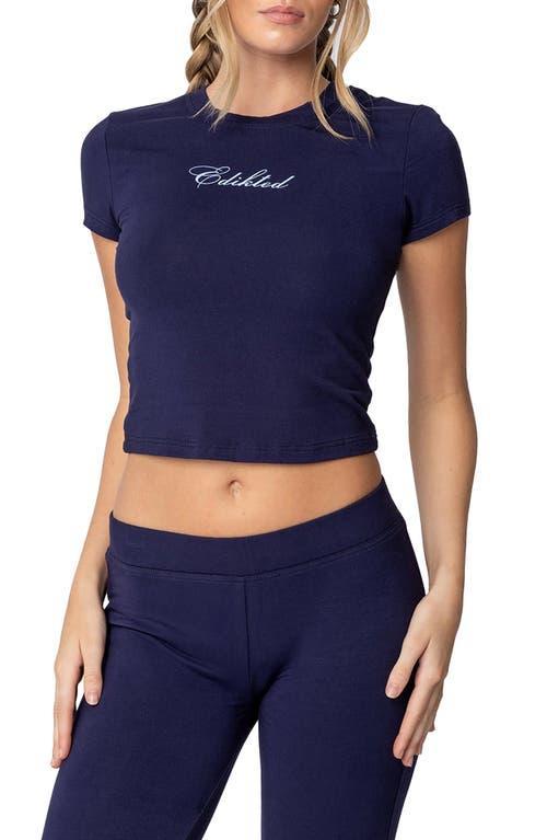 So Edikted Baby Tee in Navy at Nordstrom, Size X-Small Product Image