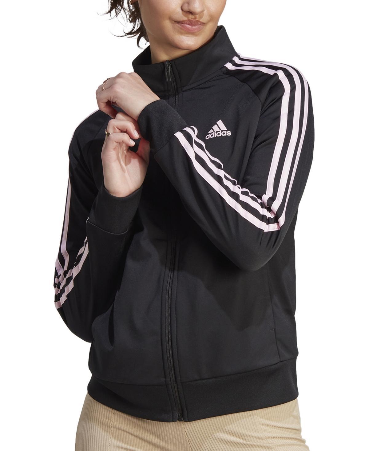 adidas 3-Stripes Track Top Tricot (Shadow /White) Women's Clothing Product Image