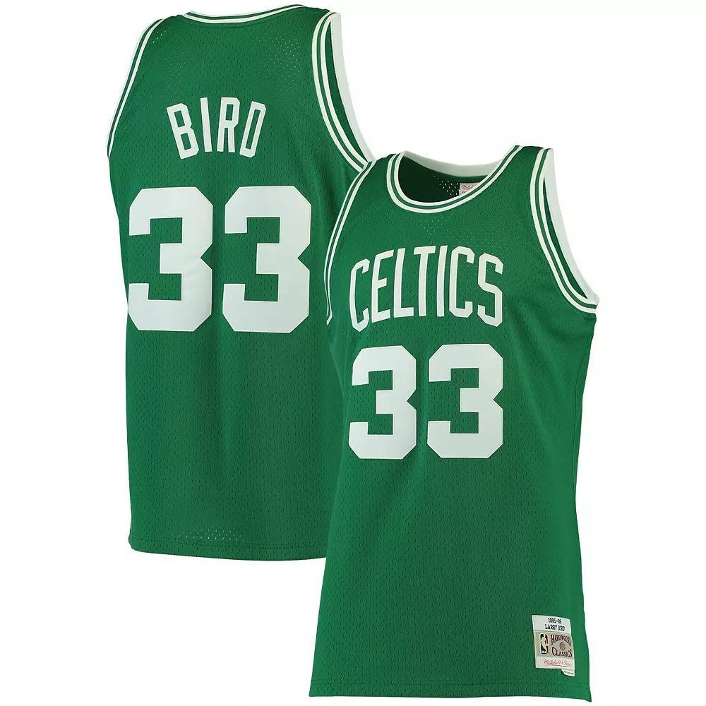 Men's Mitchell & Ness Larry Bird Kelly Green Boston Celtics Big & Tall Hardwood Classics Jersey, Size: 5XB Product Image