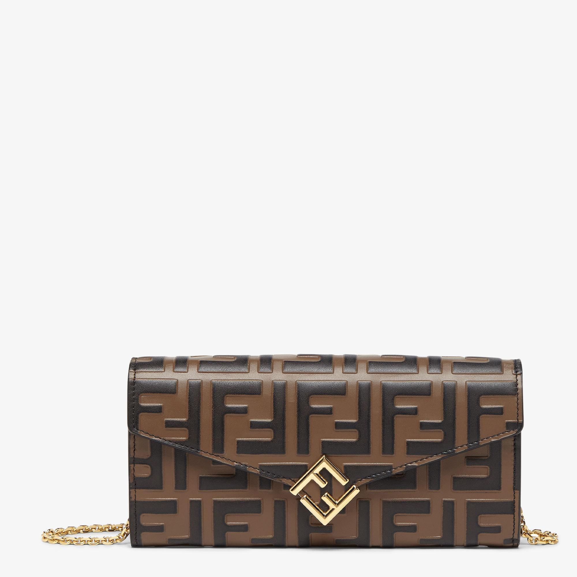 FF Diamonds Continental With ChainBrown and black FF leather wallet Product Image