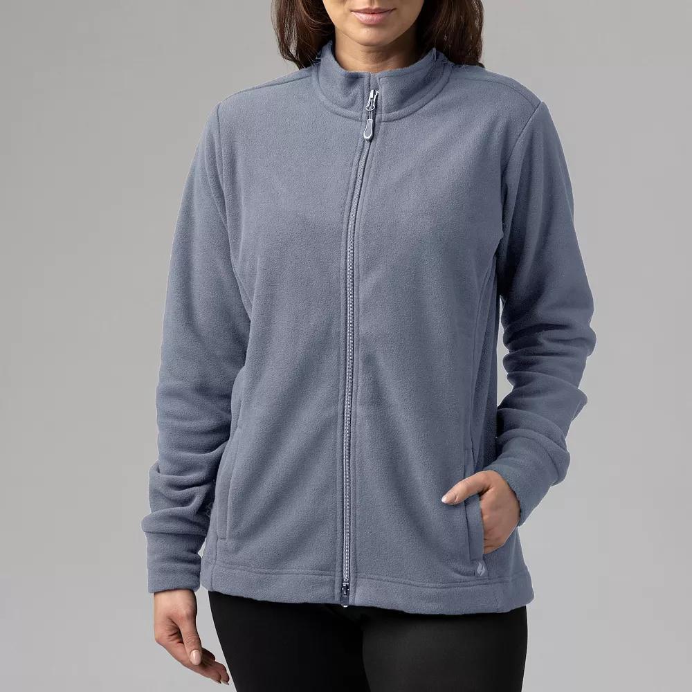 Women's Heat Holders Jasmine Original Super Brushed Fleece Double Zipper Jacket, Size: Medium, Dusty Blue Product Image