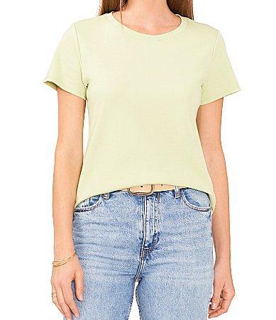 Vince Camuto Short Sleeve Crew Neck Knit Tee Shirt Product Image