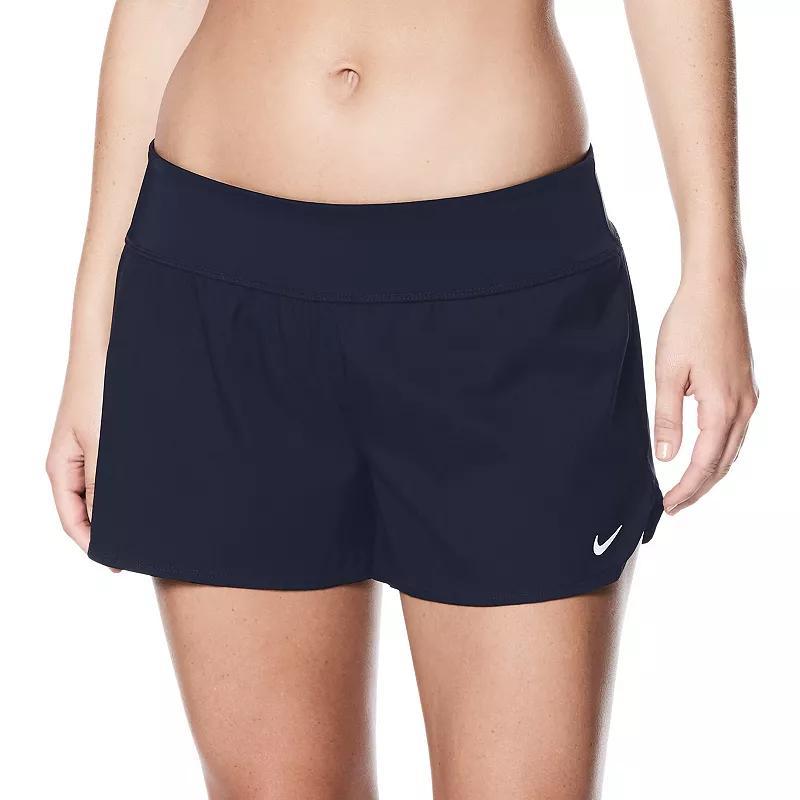 Women's Nike Solid Boardshort Swim Bottoms, Size: Small, Black Navy Product Image