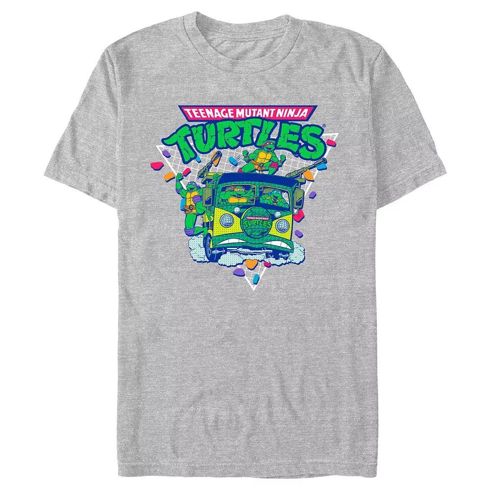 Mens Teenage Mutant Ninja Turtles Crazy Drive Graphic Tee Athletic Grey Product Image