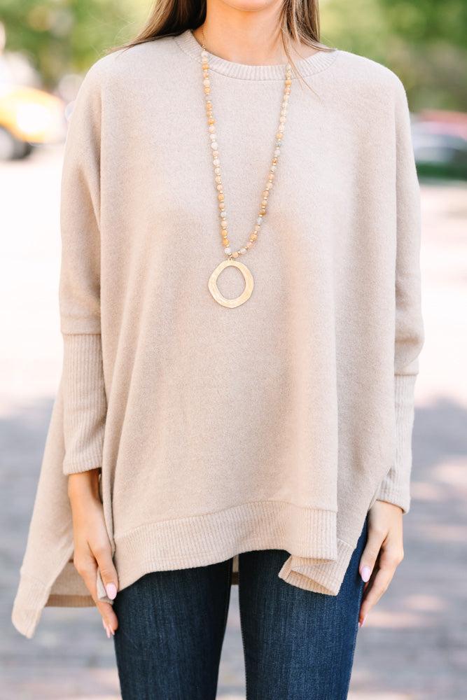 Always Fun Taupe Brown Tunic Female Product Image