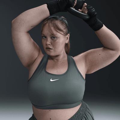 Plus Size Nike Swoosh Medium Padded Sports Bra, Women's, Size: 2XL, Pink Product Image