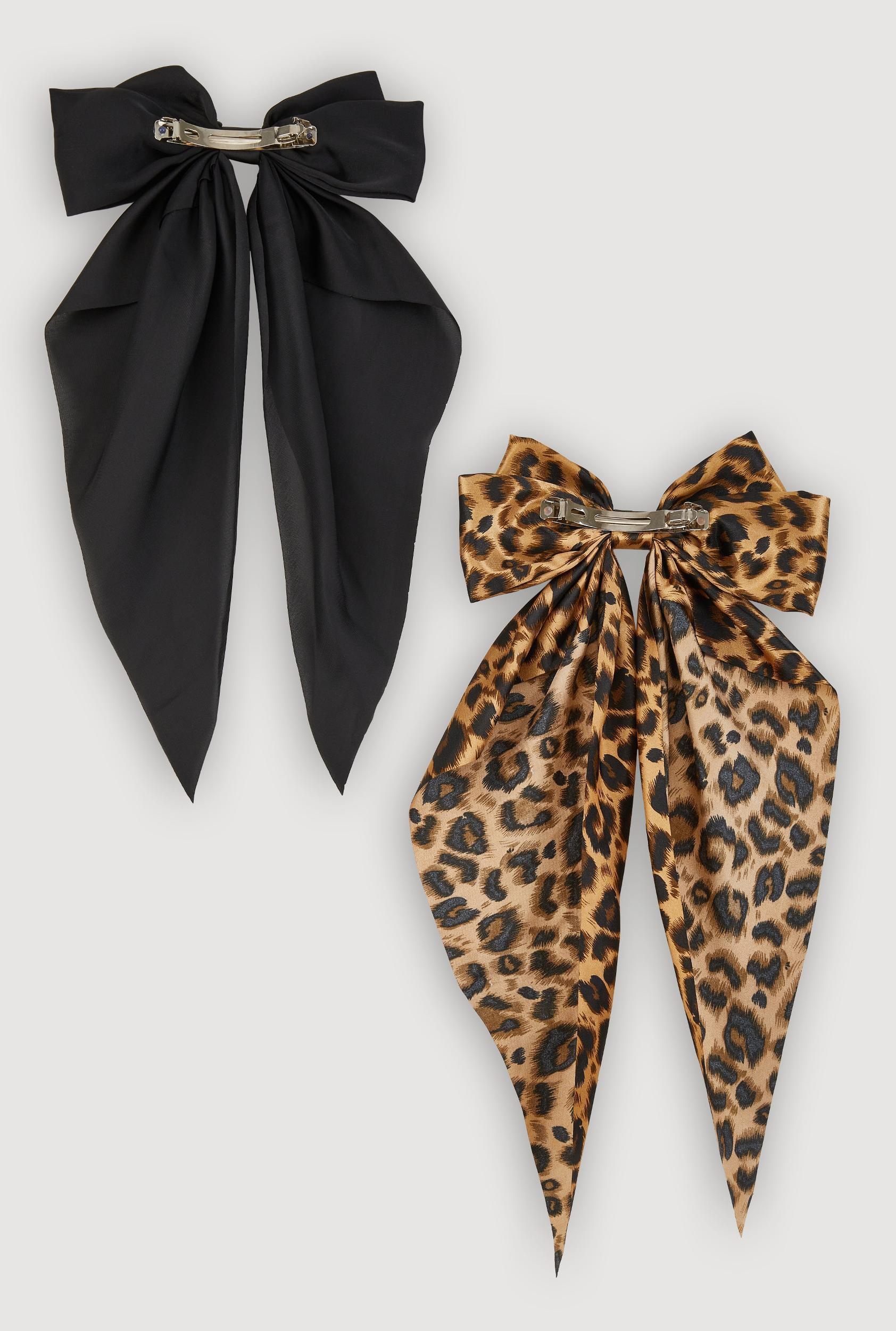 Oversized Bow Ribbon Hair Clips 2 Pack Female Product Image