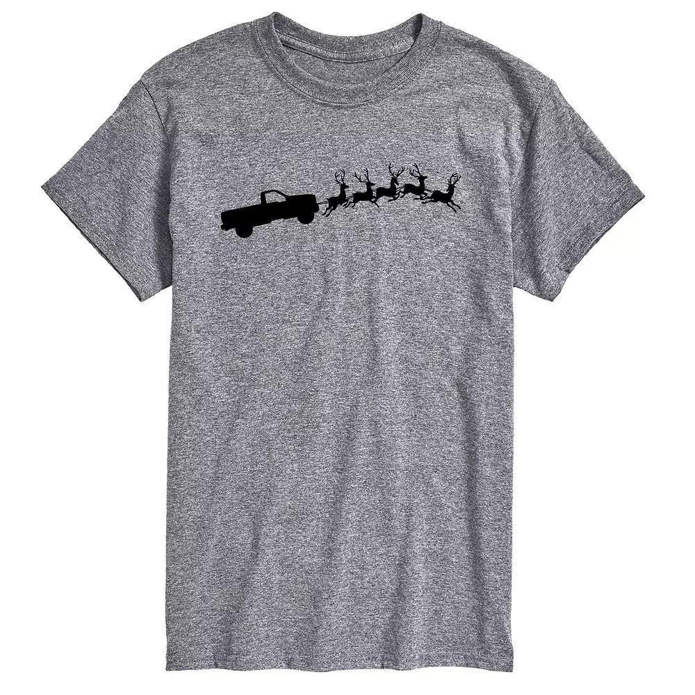 Big & Tall Truck Santa Sleigh Tee, Mens Product Image