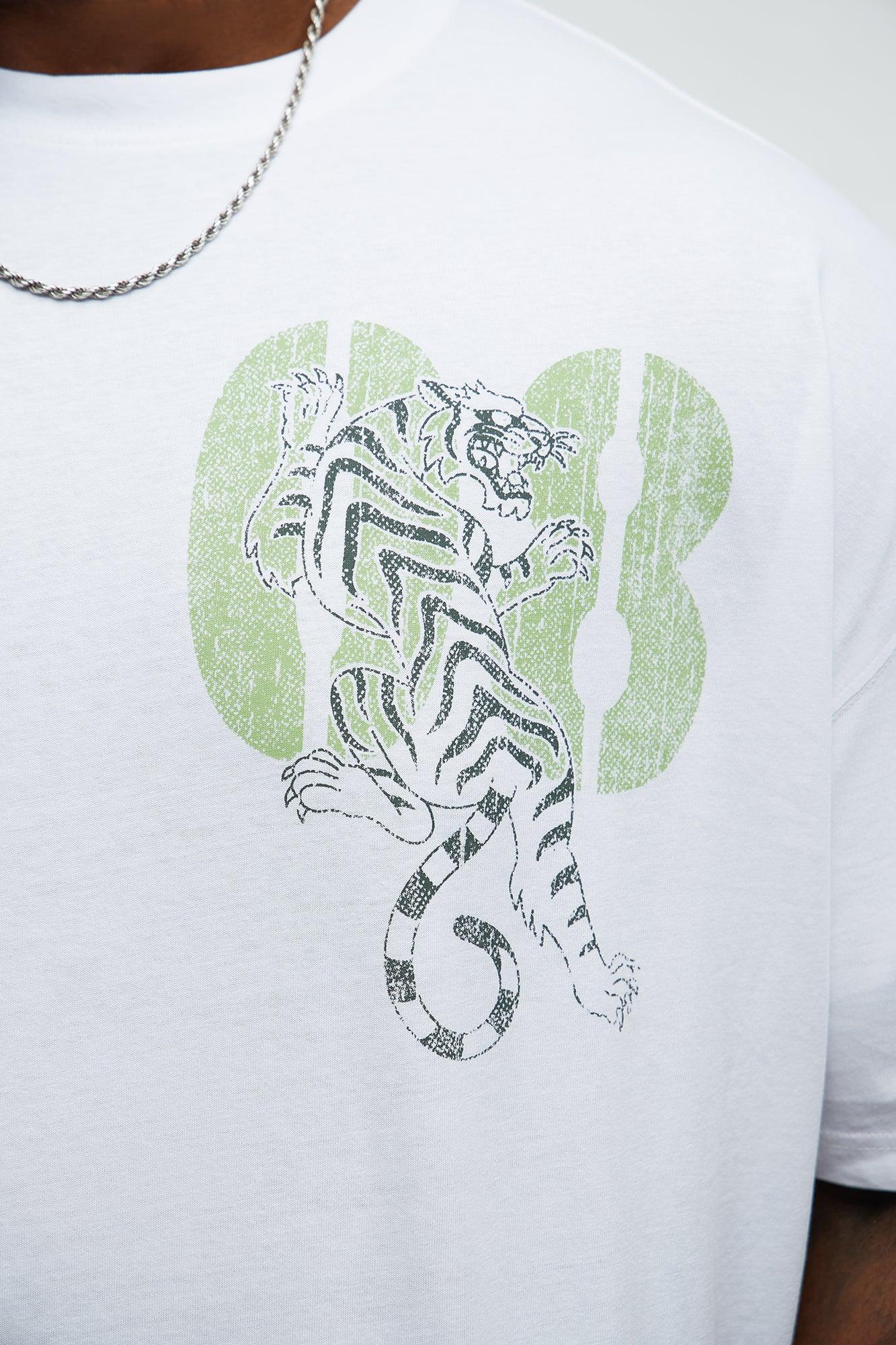 Tiger Power From Within Oversized Short Sleeve Tee - White Product Image
