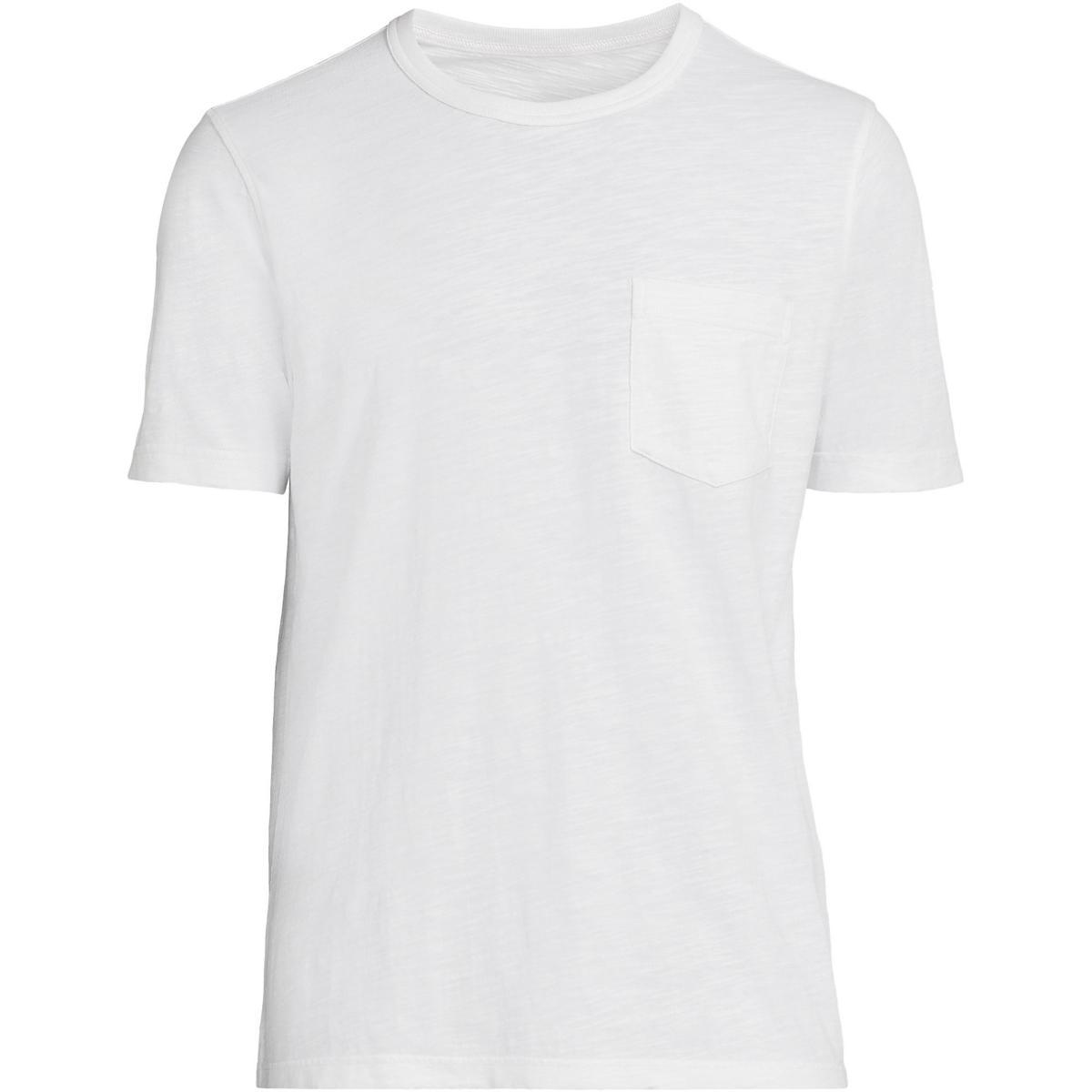 Mens Lands End Short Sleeve Pocket Tee Deep Blue Product Image
