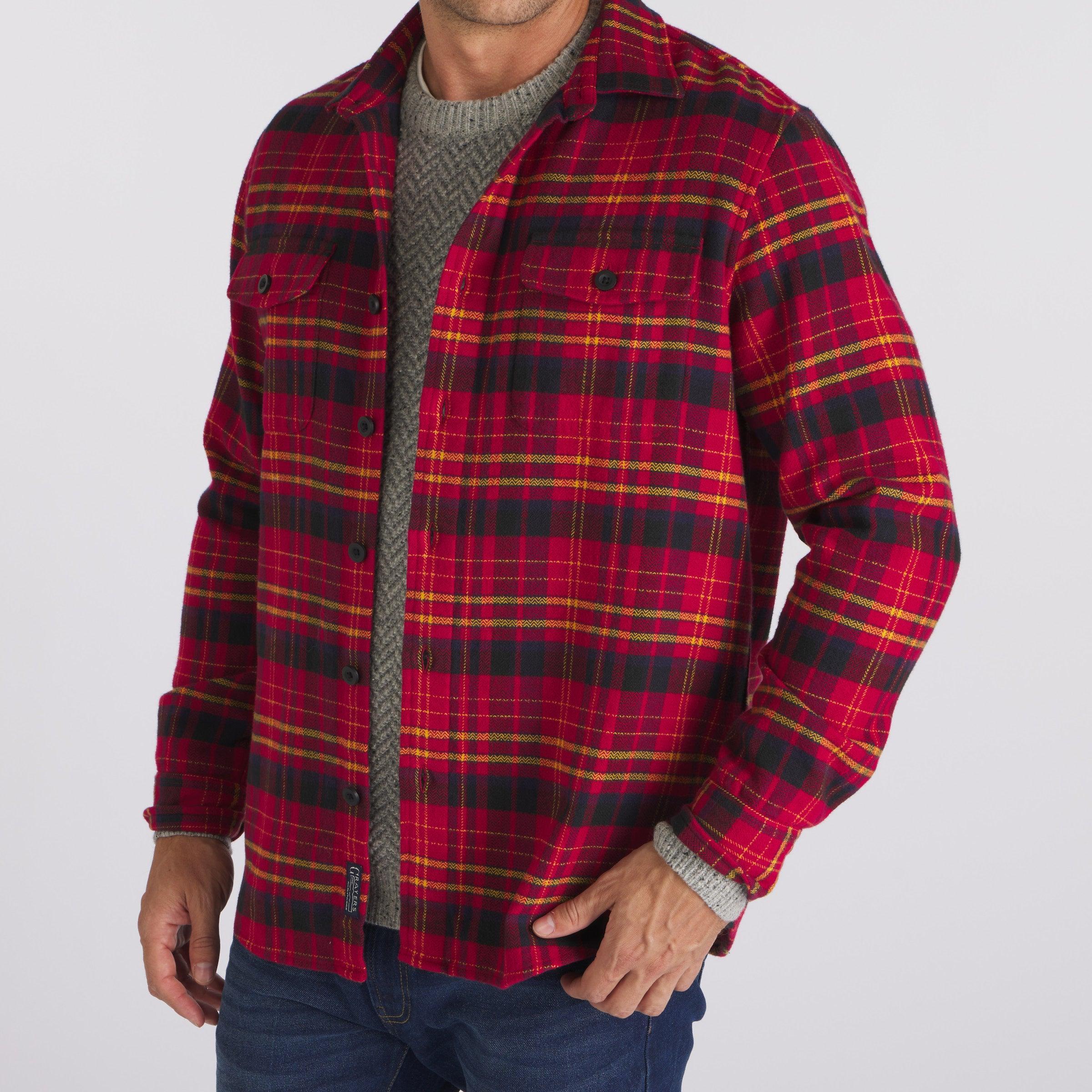 Herringbone Heritage Flannel - Red Navy Gold Product Image