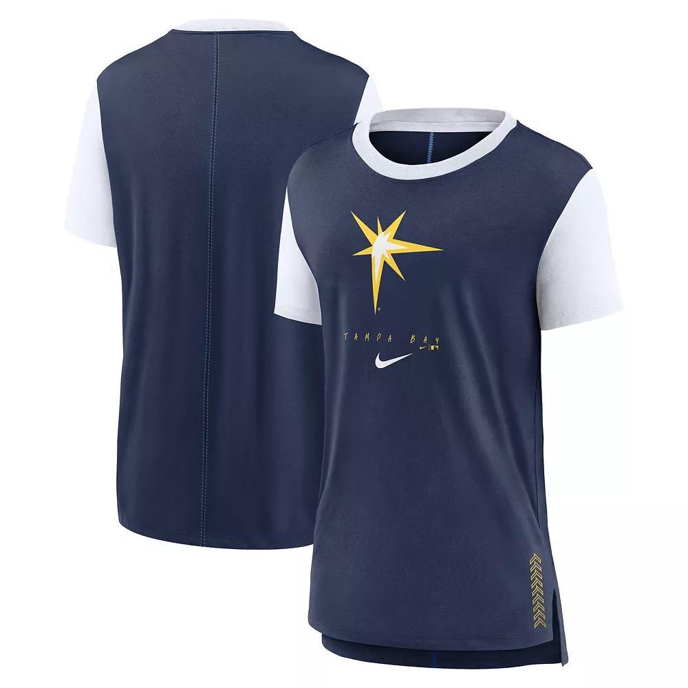 Women's Nike  Navy Tampa Bay Rays Local Touch Fashion T-Shirt, Size: Large, Blue Product Image