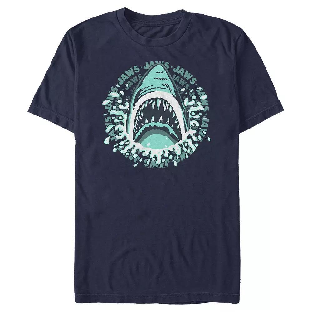 Men's Jaws Shark Splash Graphic Tee, Size: Small, Blue Product Image