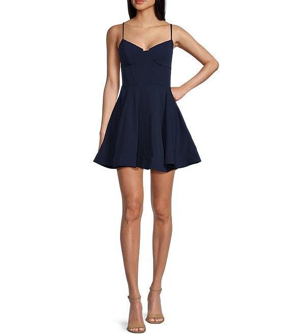 B. Darlin Sweetheart Neck Notched Corset Fit And Flare Dress Product Image
