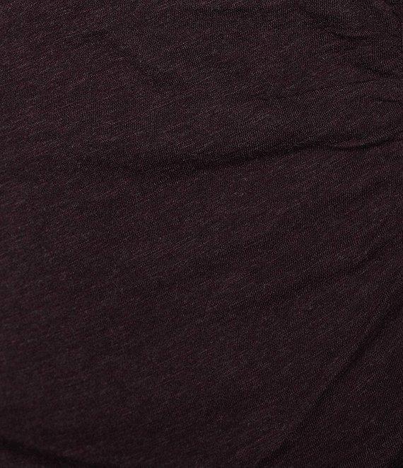 Democracy Petite Size Crew Neck Long Sleeve Soutache Side Ruched Detail Knit Top Product Image