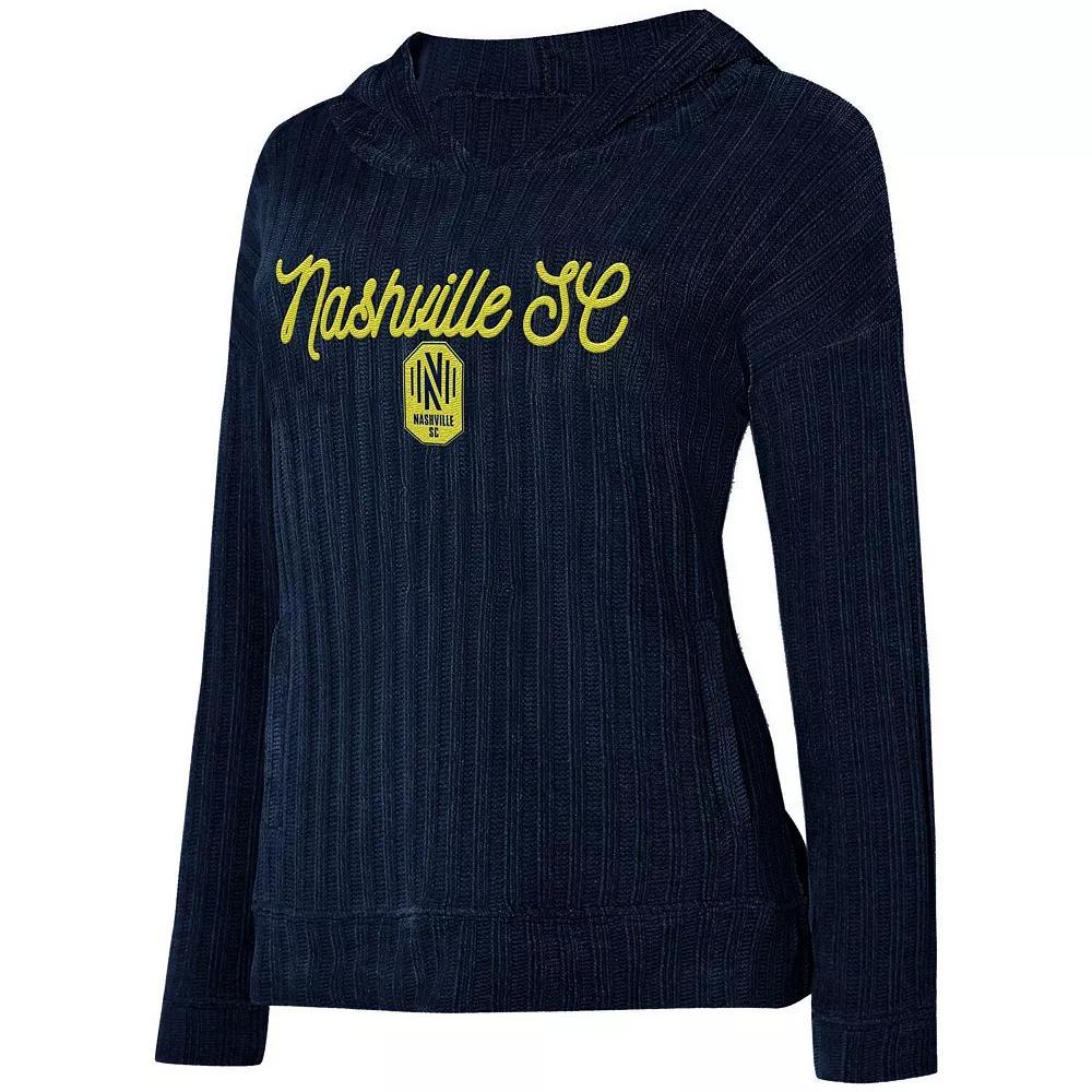 Women's Concepts Sport  Navy Nashville SC Linger Long Sleeve Hooded Top, Size: Medium, Mls Blue Product Image