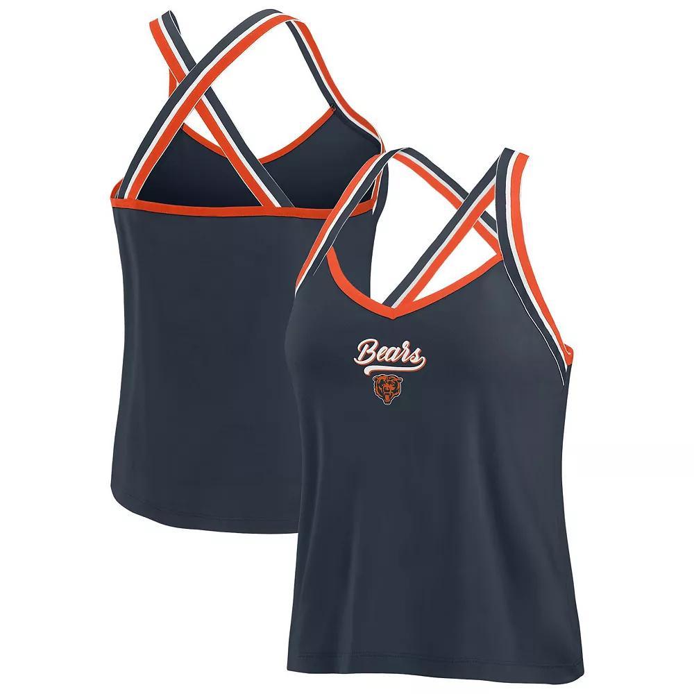 Women's WEAR by Erin Andrews Royal Indianapolis Colts Cross Strap Tri-Blend Tank Top, Size: Large, Blue Product Image
