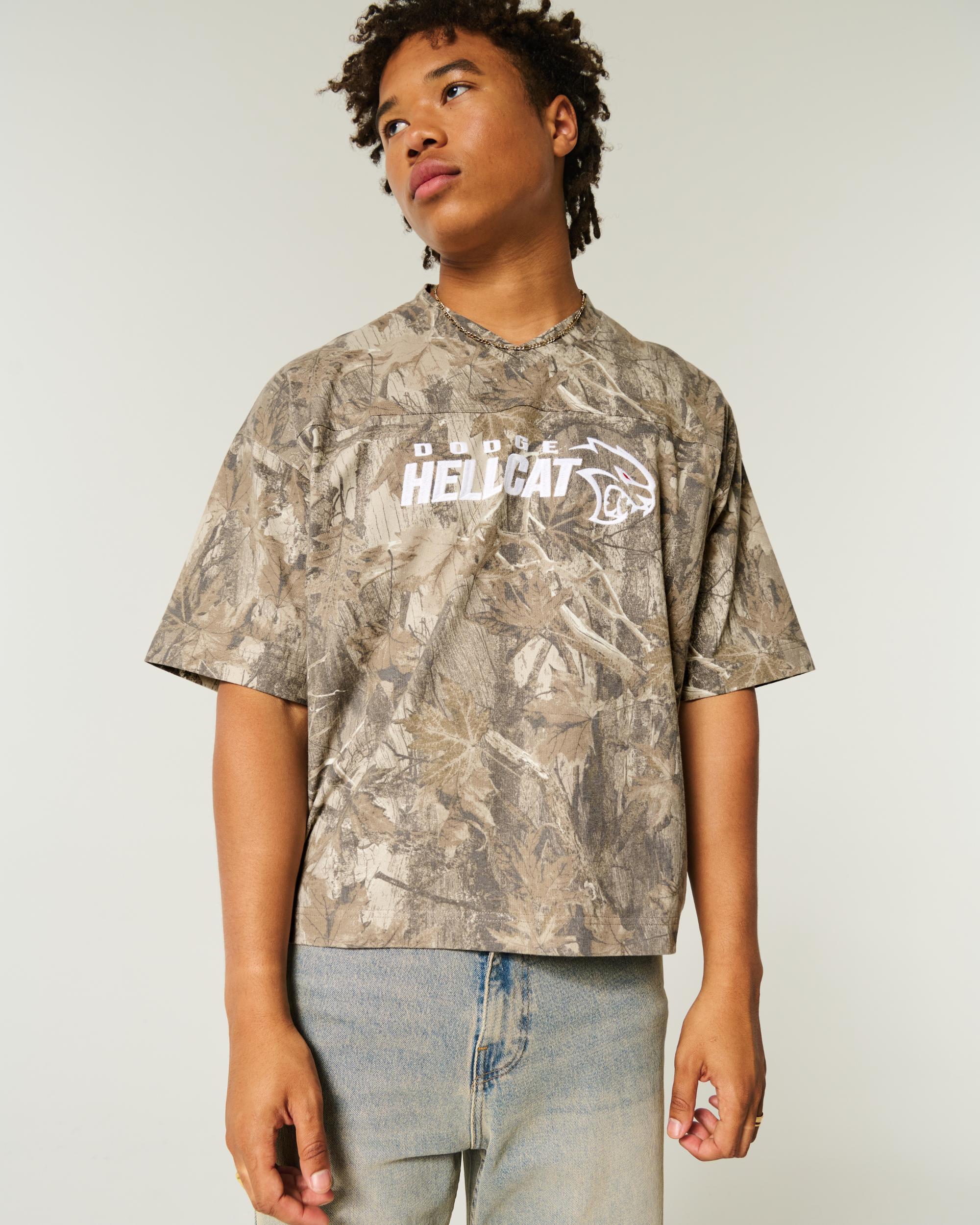 Baggy Heavyweight Crop Dodge Graphic Camo Tee Product Image