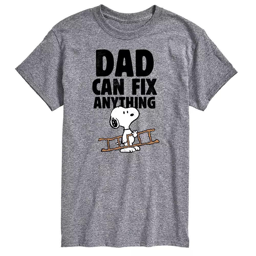 Men's Peanuts Dad Can Fix It Graphic Tee, Size: XXL, White Product Image