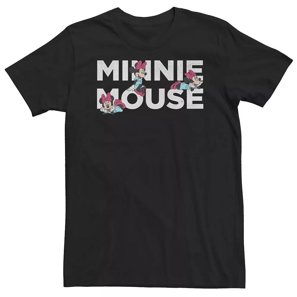Big & Tall Disney Mickey And Friends Minnie Mouse Text Portraits Tee, Men's, Size: 5XL, Black Product Image