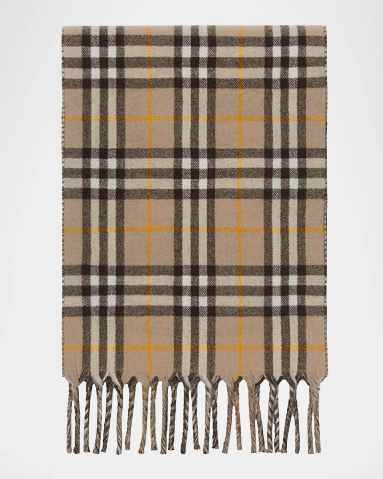 Reversible Cashmere Knight Stamp and Check Scarf Product Image