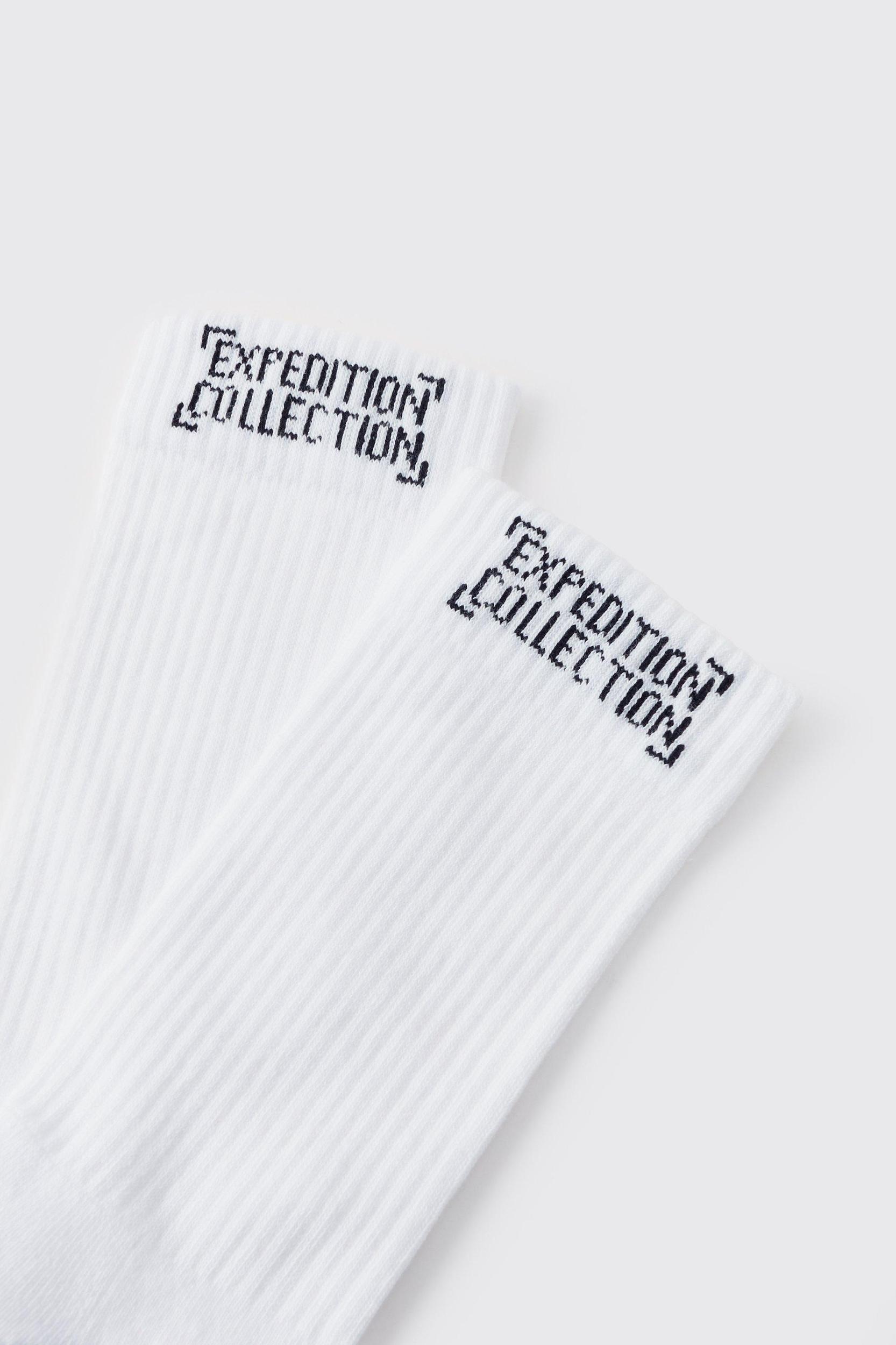 Expedition Collection Socks In White | boohooMAN USA Product Image