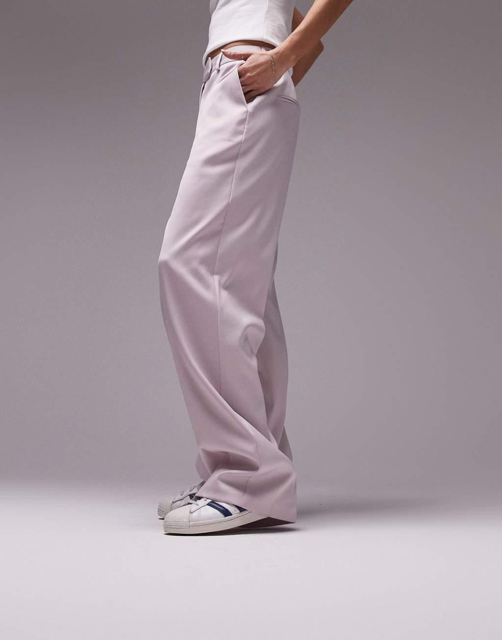 Topshop straight slouch pants with patch pocket Product Image