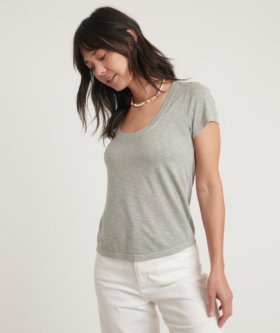 Scoop Neck Tee in Vetiver Product Image