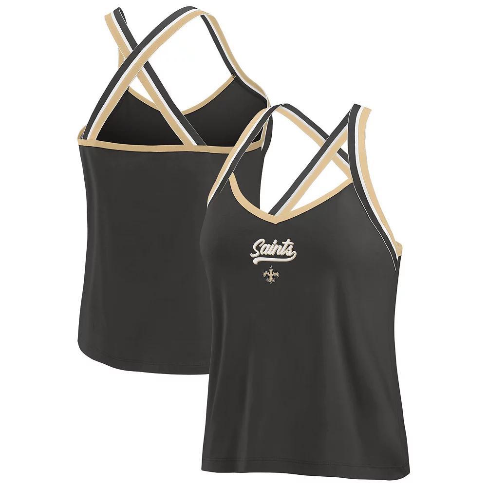 Women's WEAR by Erin Andrews Royal Indianapolis Colts Cross Strap Tri-Blend Tank Top, Size: Large, Blue Product Image