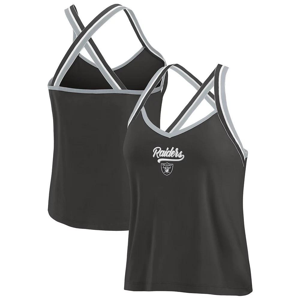 Women's WEAR by Erin Andrews Royal Indianapolis Colts Cross Strap Tri-Blend Tank Top, Size: 2XL, Blue Product Image