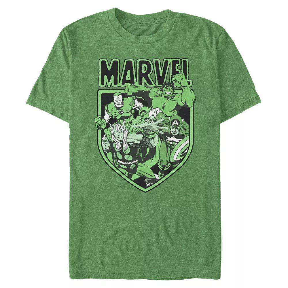 Big & Tall Marvel Avengers Vintage Badge Graphic Tee, Men's, Size: 3XL, Kelly Grey Product Image