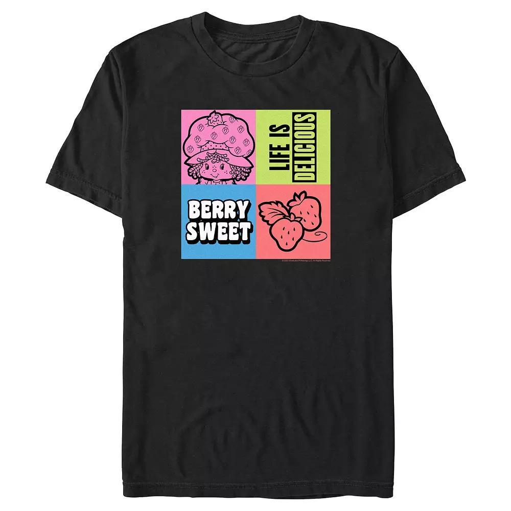 Men's Strawberry Shortcake Life Is Delicious Graphic Tee, Size: Medium, Black Product Image