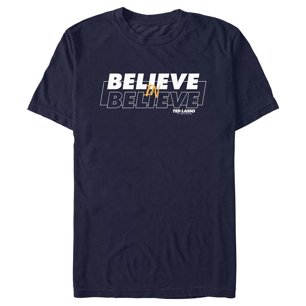 Men's Ted Lasso Believe In Belive Graphic Tee, Size: Small, Blue Product Image