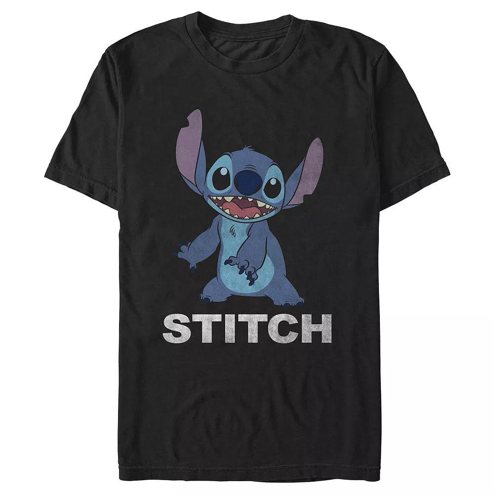 Disney's Lilo & Stitch Happy Stitch Men's Graphic Tee, Size: XL, Black Product Image