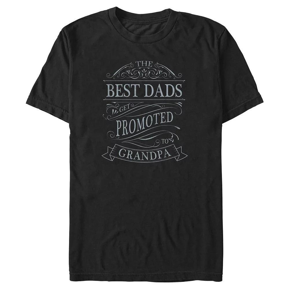Big & Tall The Best Dads Get Promoted To Grandpa Graphic Tee, Men's, Size: XL Tall, Black Product Image