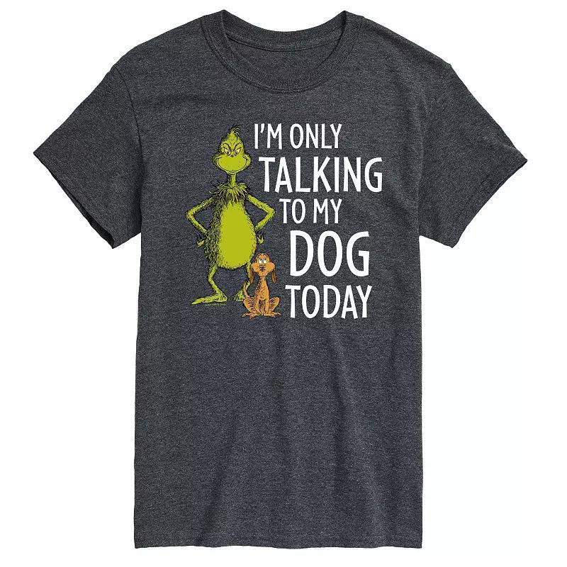 Men's Dr. Seuss Grinch Talking To My Dog Today Graphic Tee, Size: XS, Black Product Image