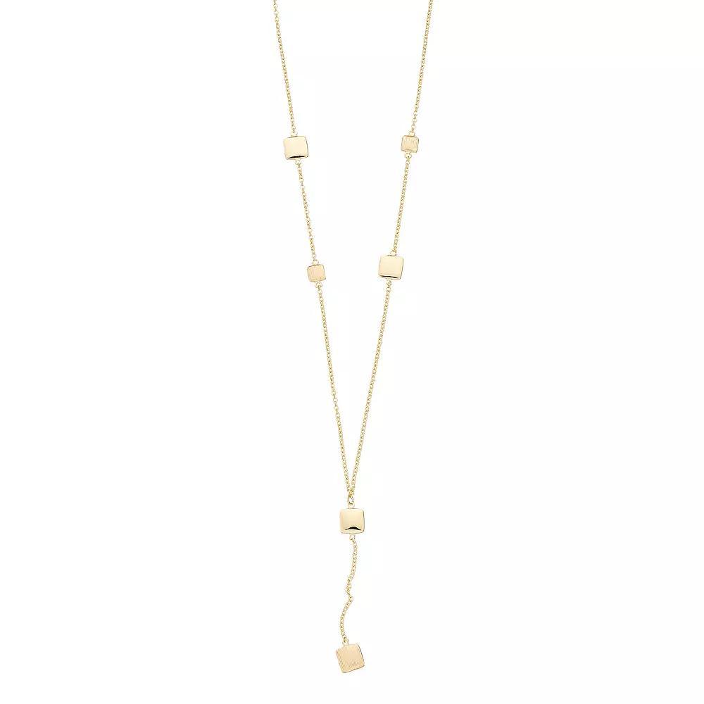 Au Naturale 14k Gold Squares Station Drop Necklace, Womens Product Image