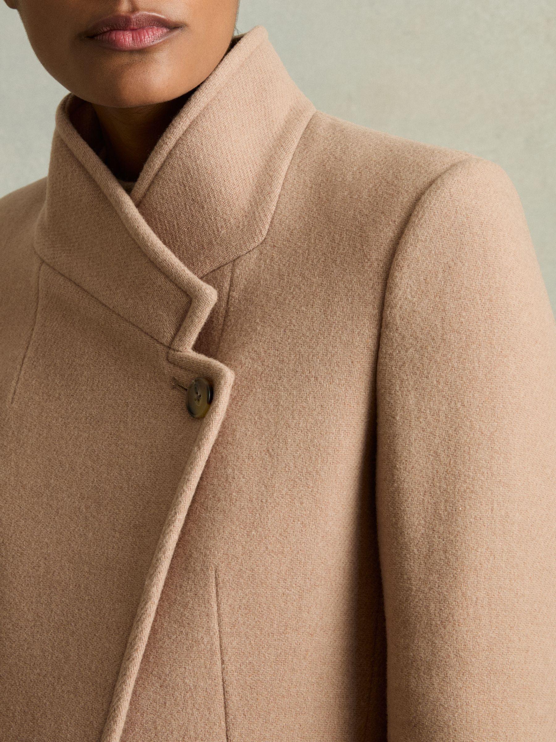 Wool Blend Longline Double Breasted Coat in Light Camel Product Image