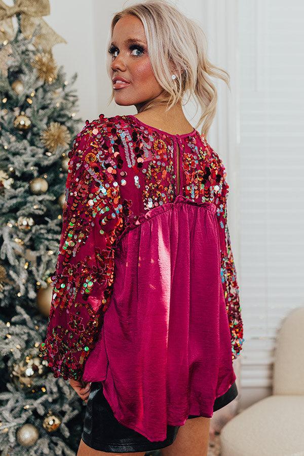 Luxe Lady Sequin Top In Orchid Product Image