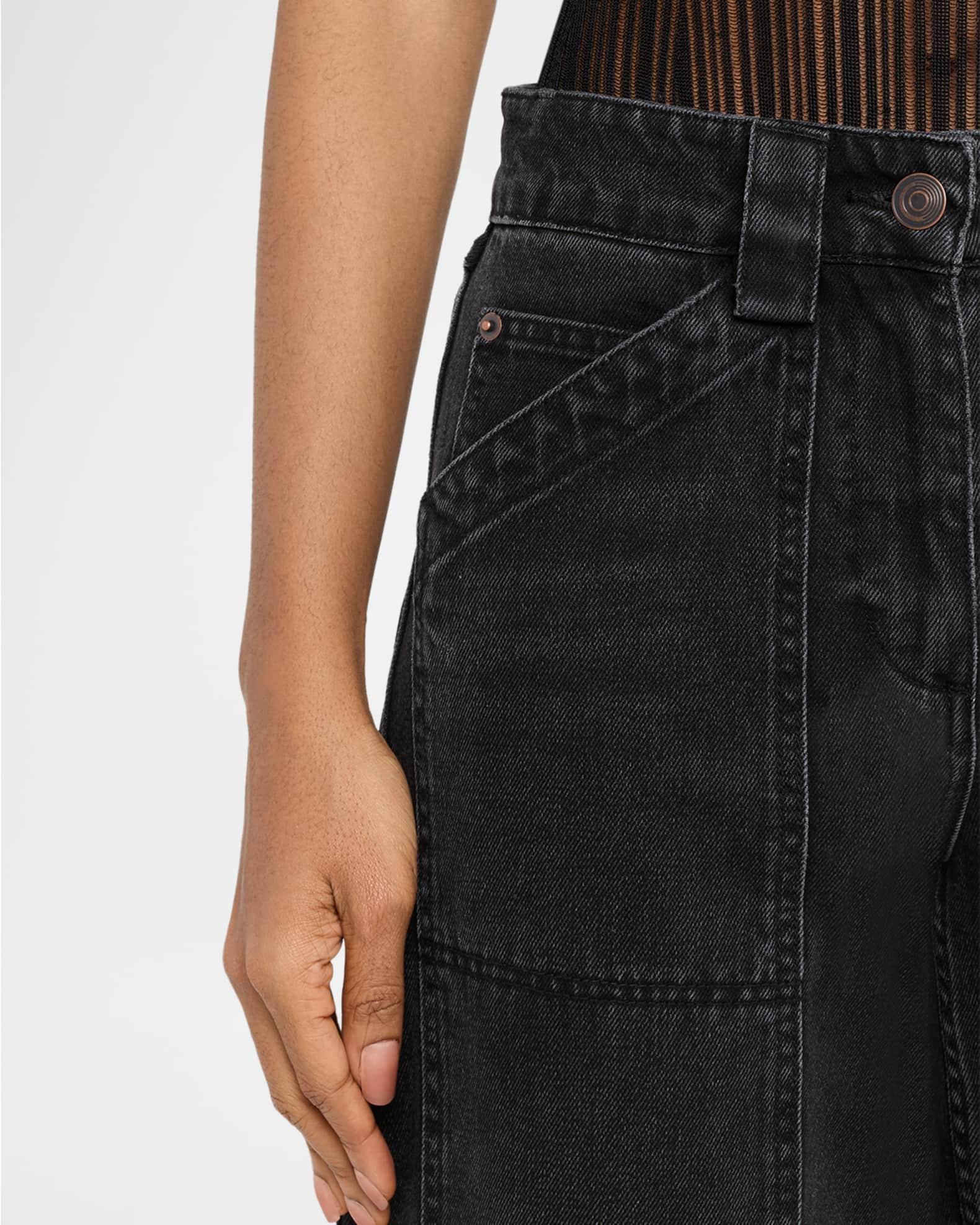 High-Rise Denim Crop Balloon Pants Product Image