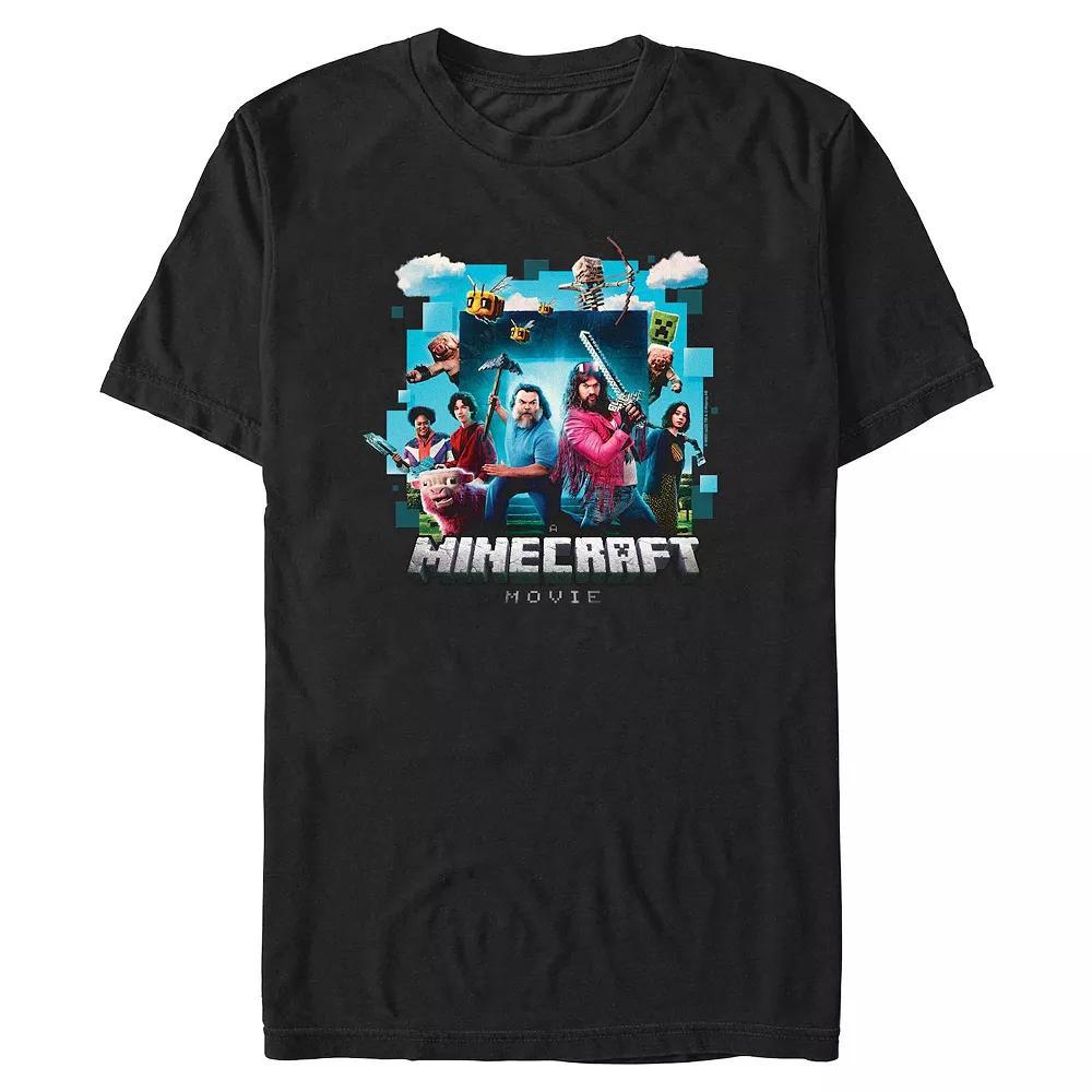 Big & Tall Minecraft Movie Poster Graphic Tee, Men's, Size: Large Tall, Black Product Image