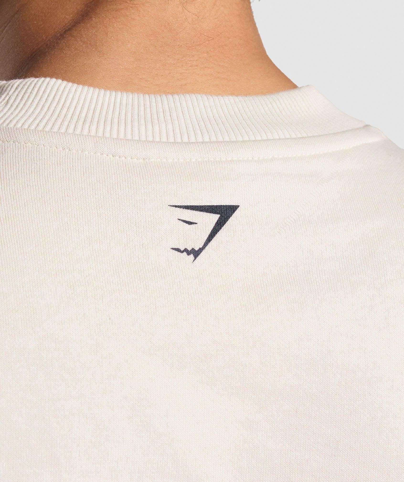 Gymshark Lifting Essentials Graphic Brushed Oversized Sweatshirt - Oat White Female Product Image