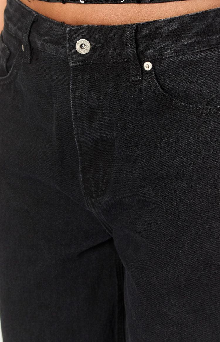 She's Yours Black Wide Leg Boyfriend Jeans Girls Product Image