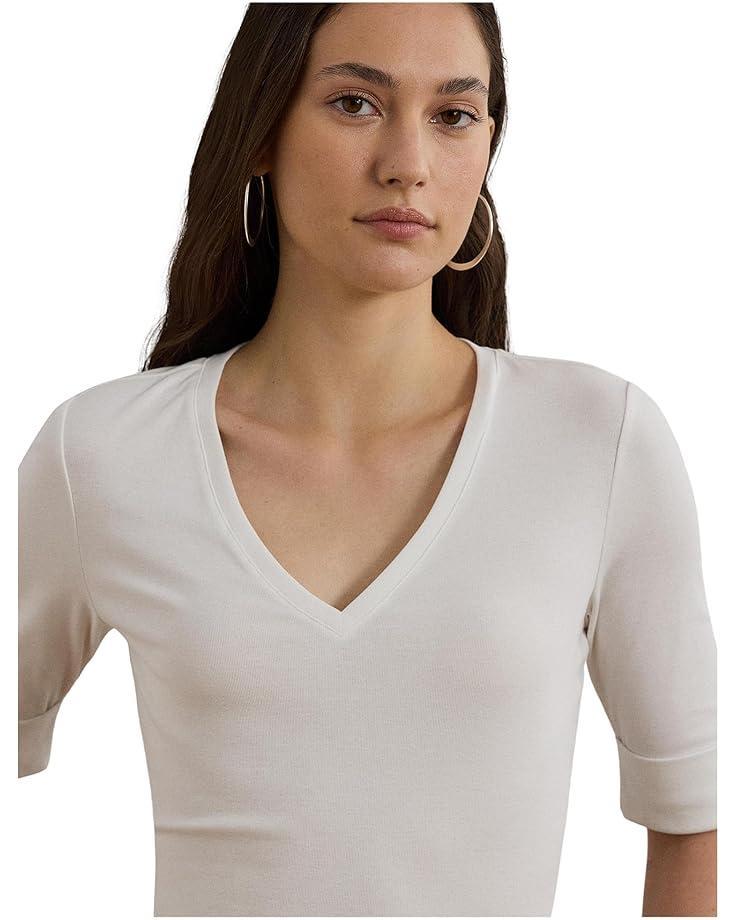 Stretch Cotton Boatneck Tee Product Image