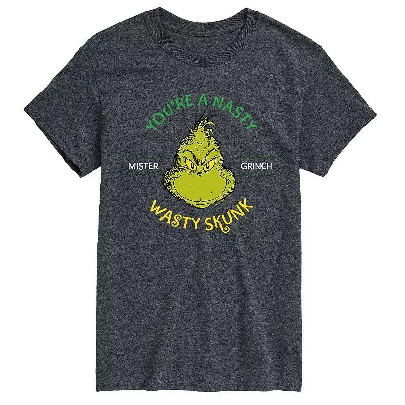 Mens Dr. Seuss The Grinch Youre A Nasty Wasty Skunk Tee Grey Product Image