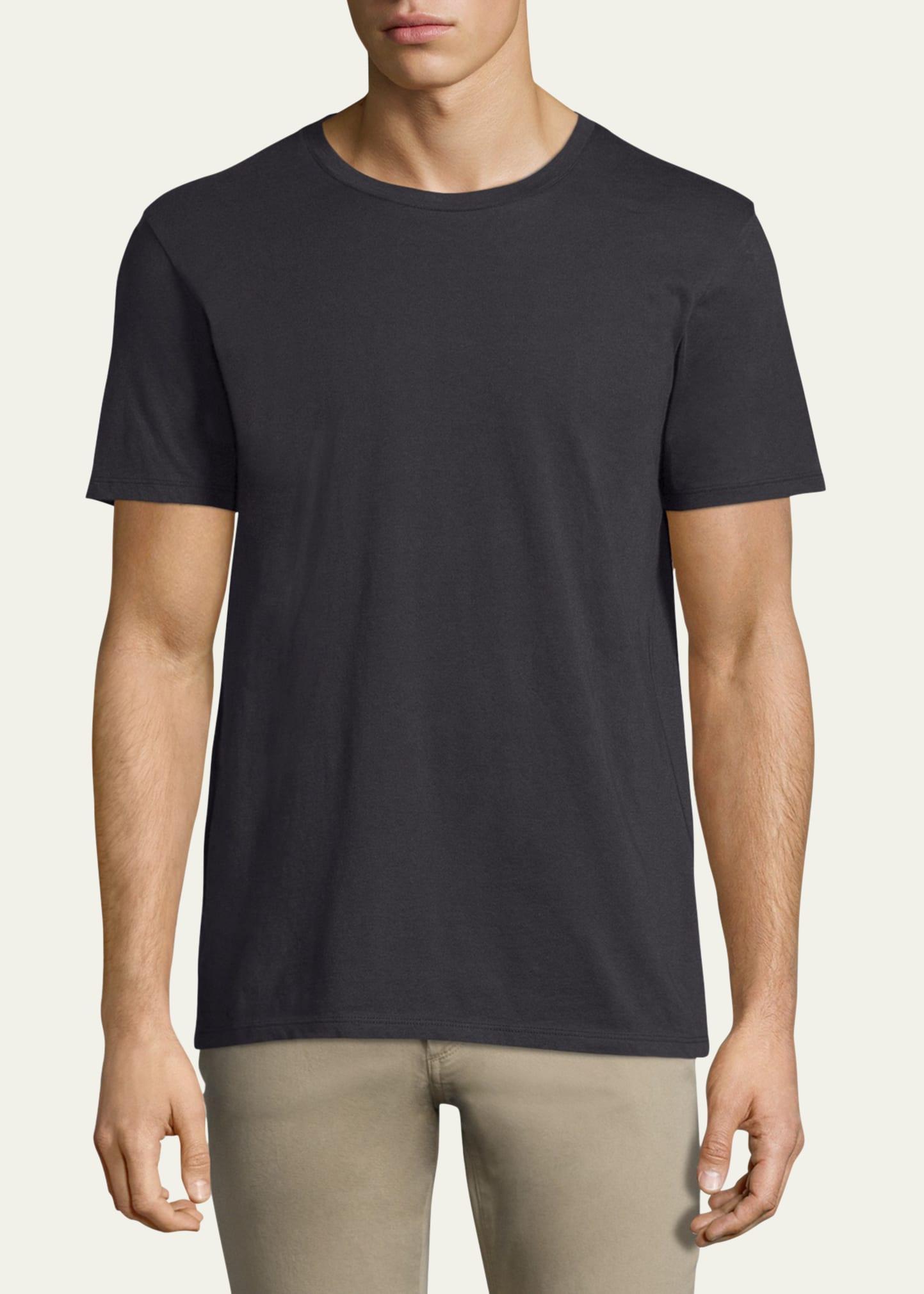 Mens Short-Sleeve Pima Crewneck Jersey T-Shirt, Black Product Image